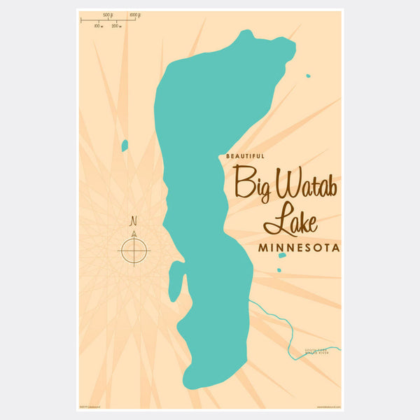 Big Watab Lake Minnesota, Paper Print