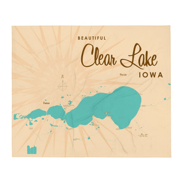 Clear Lake Iowa Throw Blanket