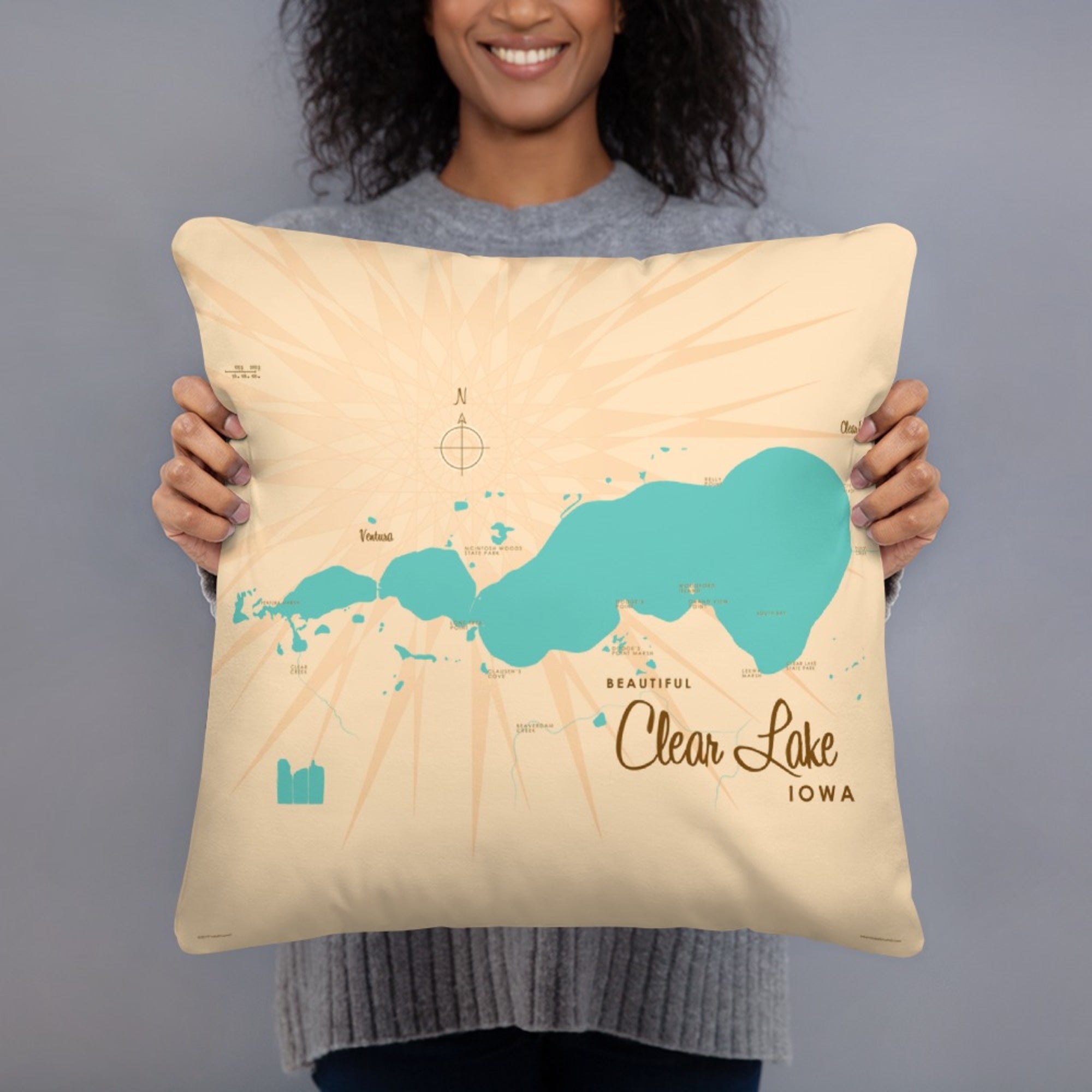 Clear Lake Iowa Pillow