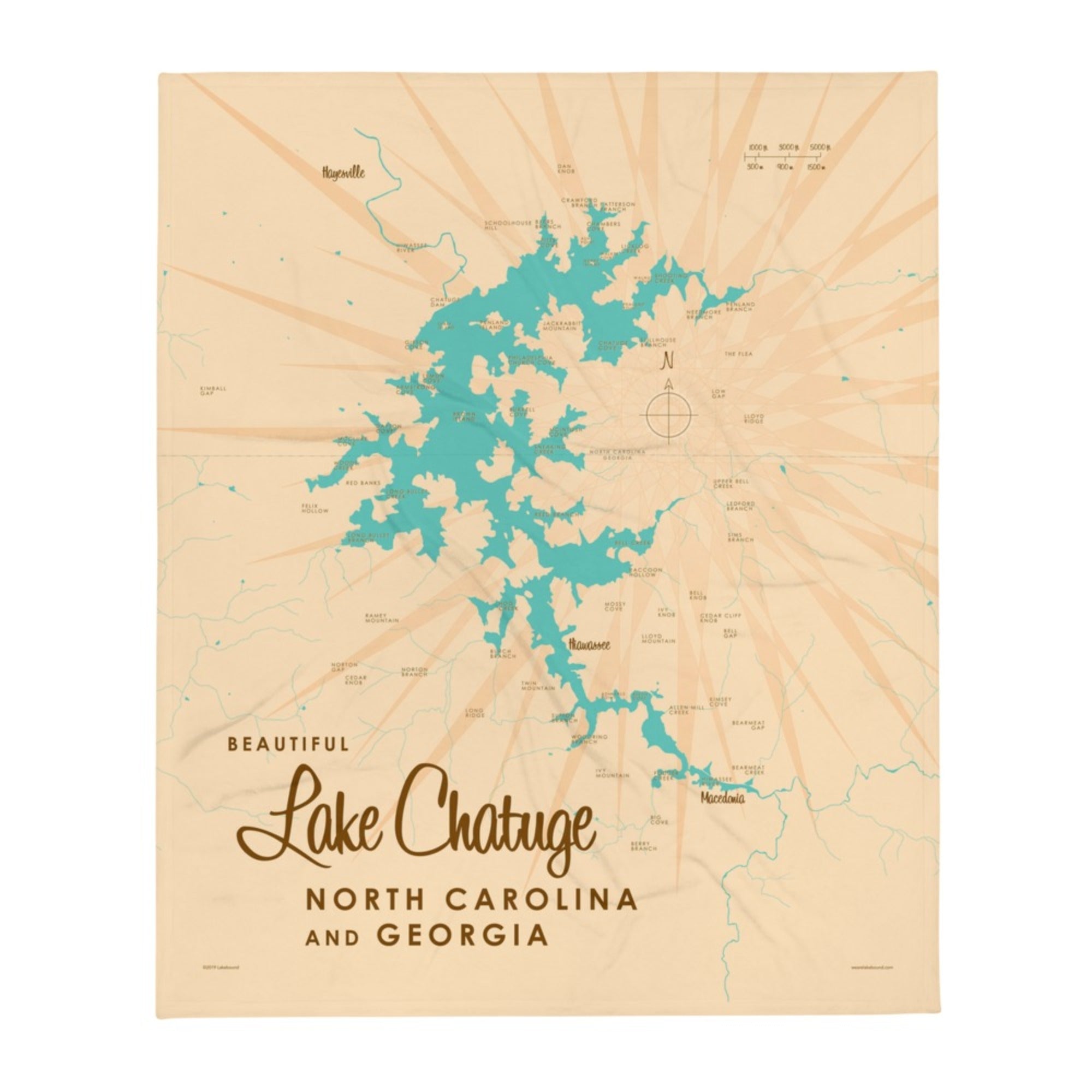 Lake Chatuge NC Georgia Throw Blanket