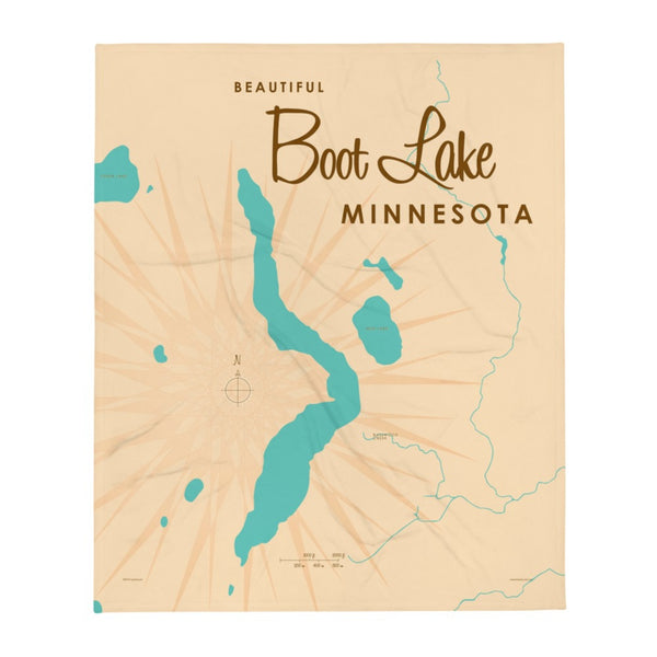 Boot Lake Minnesota Throw Blanket