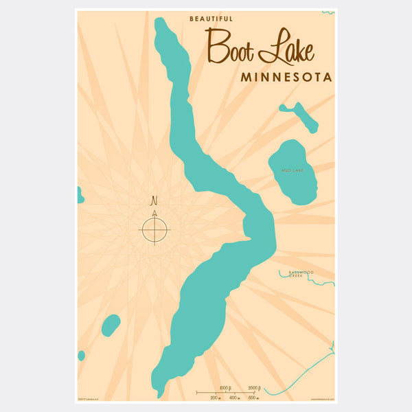 Boot Lake Minnesota, Paper Print