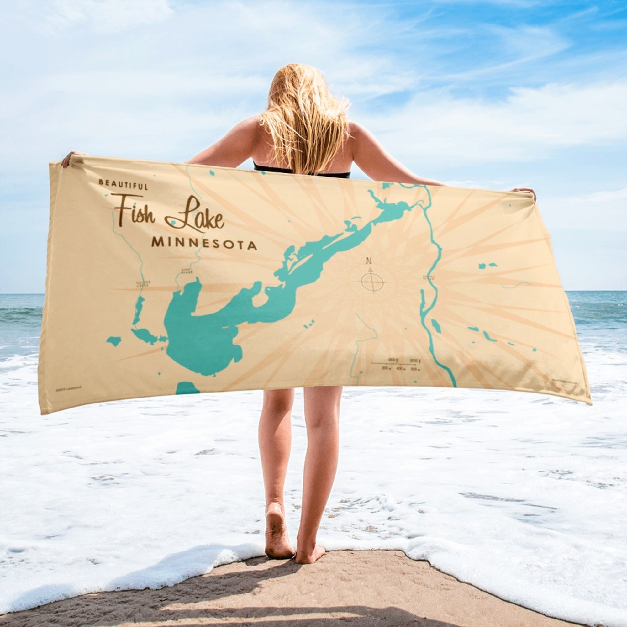 Fish Lake Minnesota Beach Towel
