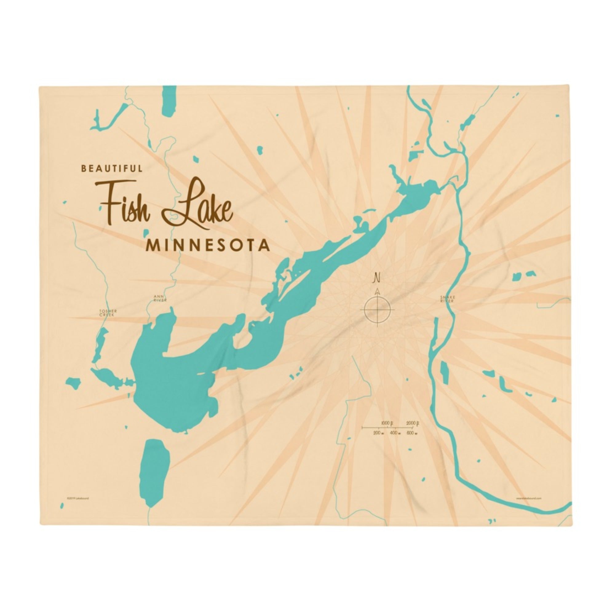 Fish Lake Minnesota Throw Blanket