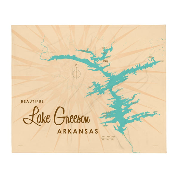 Lake Greeson Arkansas Throw Blanket