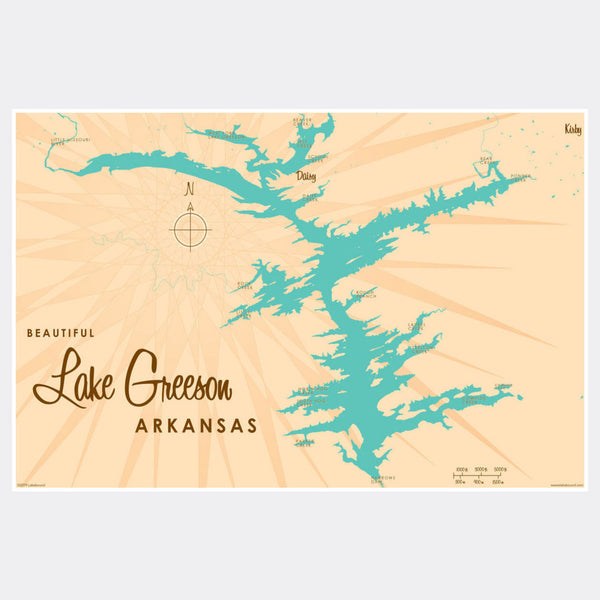 Lake Greeson Arkansas, Paper Print