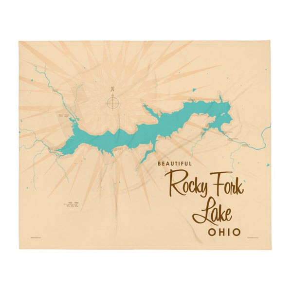 Rocky Fork Lake Ohio Throw Blanket