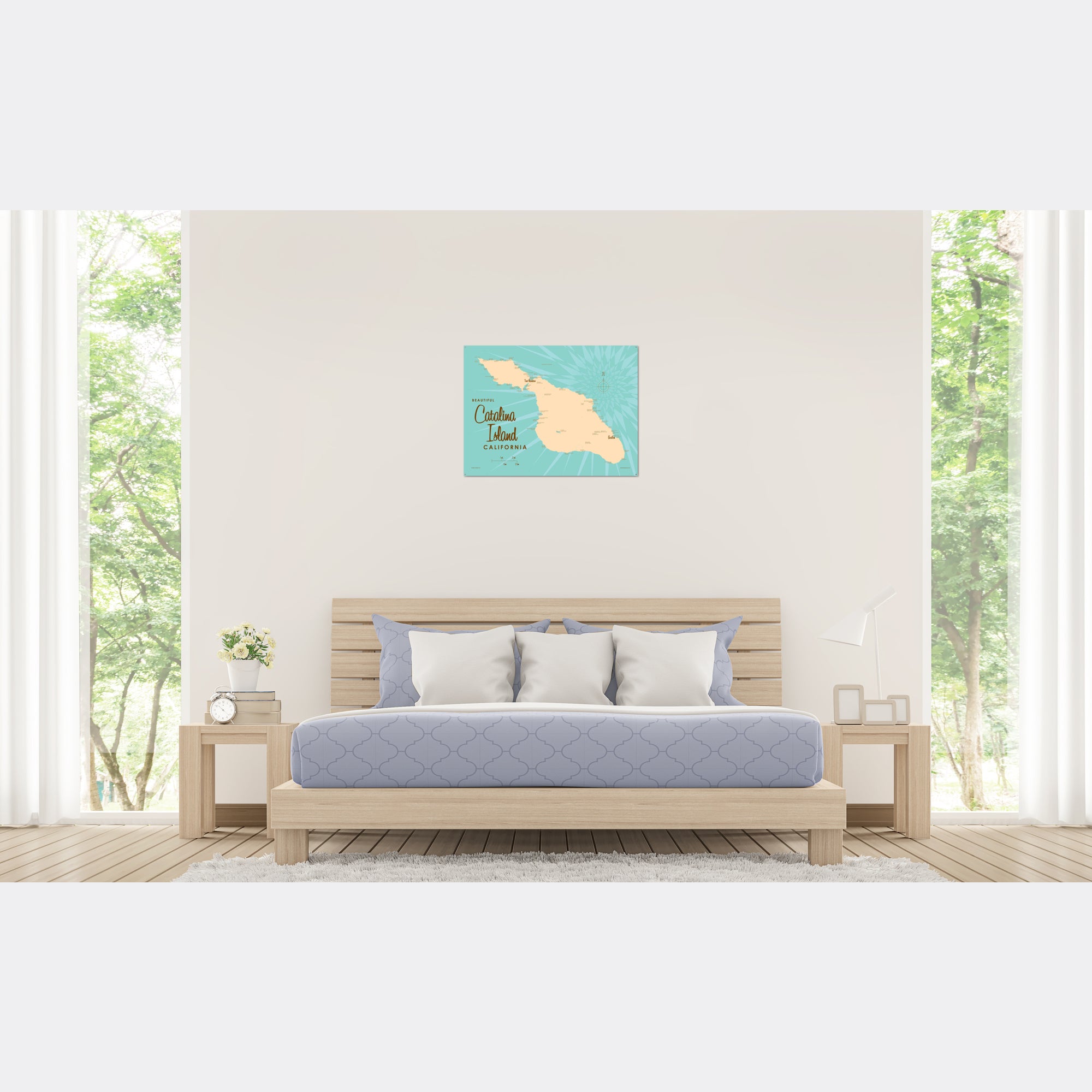 Catalina Island California, Metal Sign Map Art