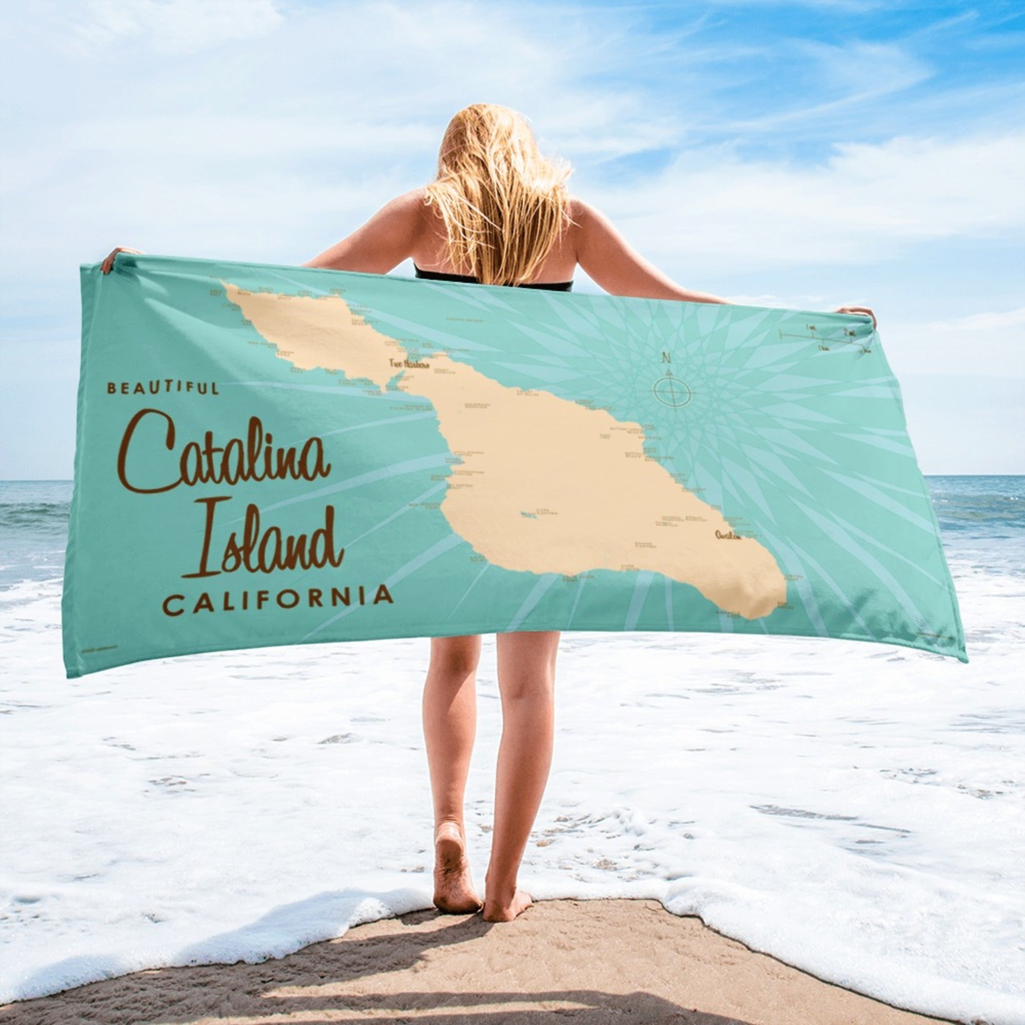 Catalina Island California Beach Towel