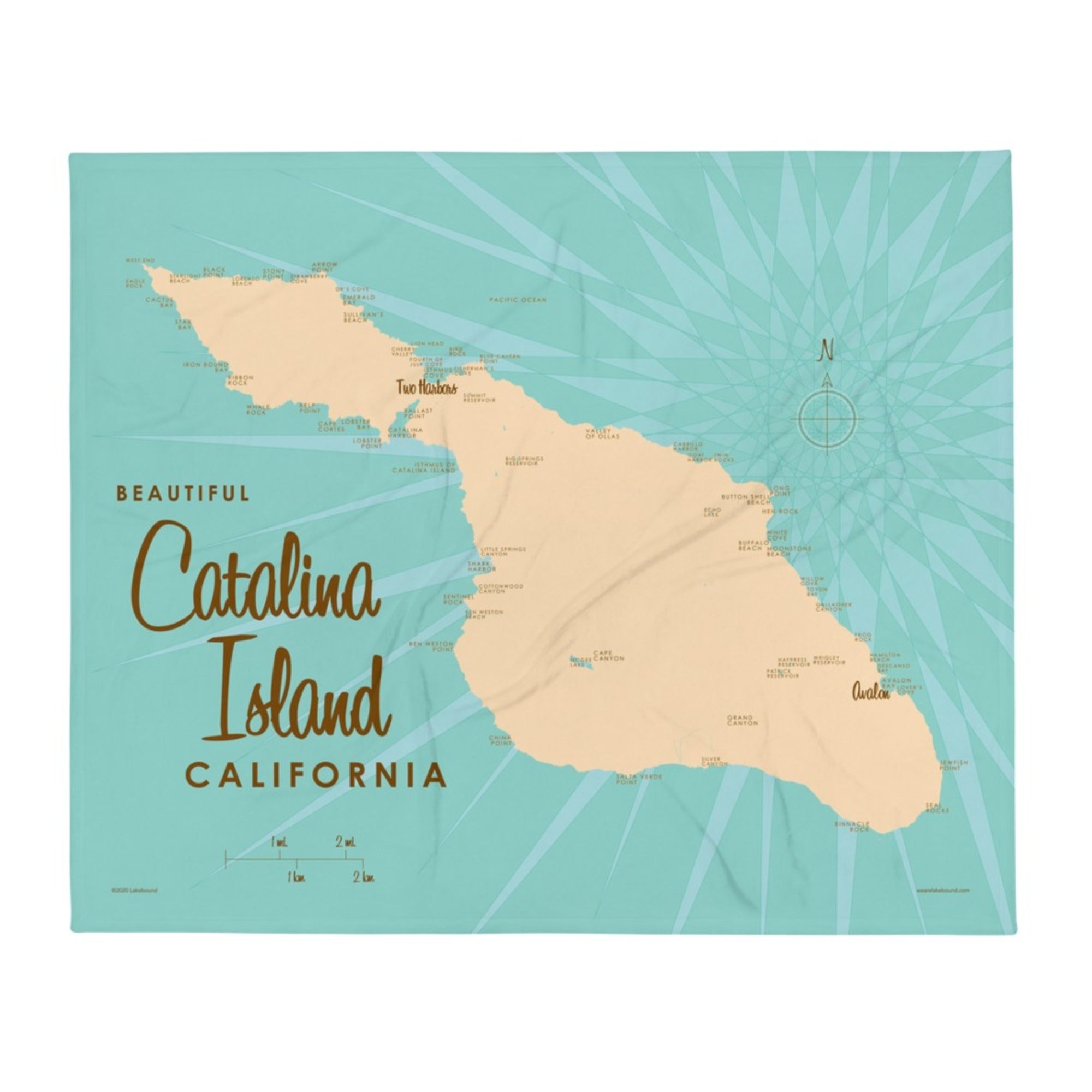 Catalina Island California Throw Blanket