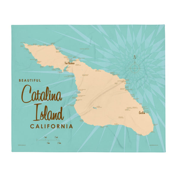 Catalina Island California Throw Blanket