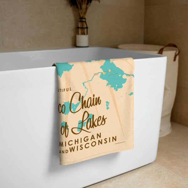 Cisco Chain of Lakes WI Michigan Beach Towel