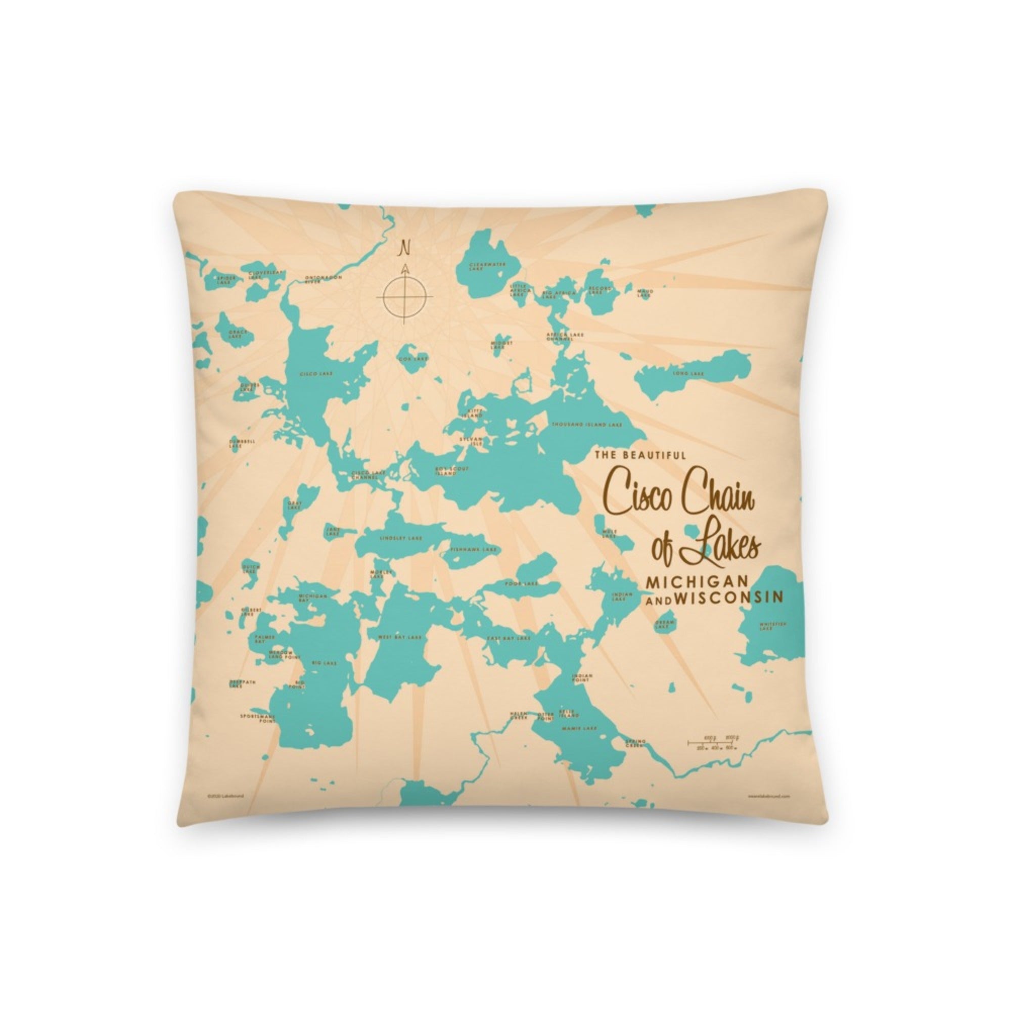 Cisco Chain of Lakes WI Michigan Pillow