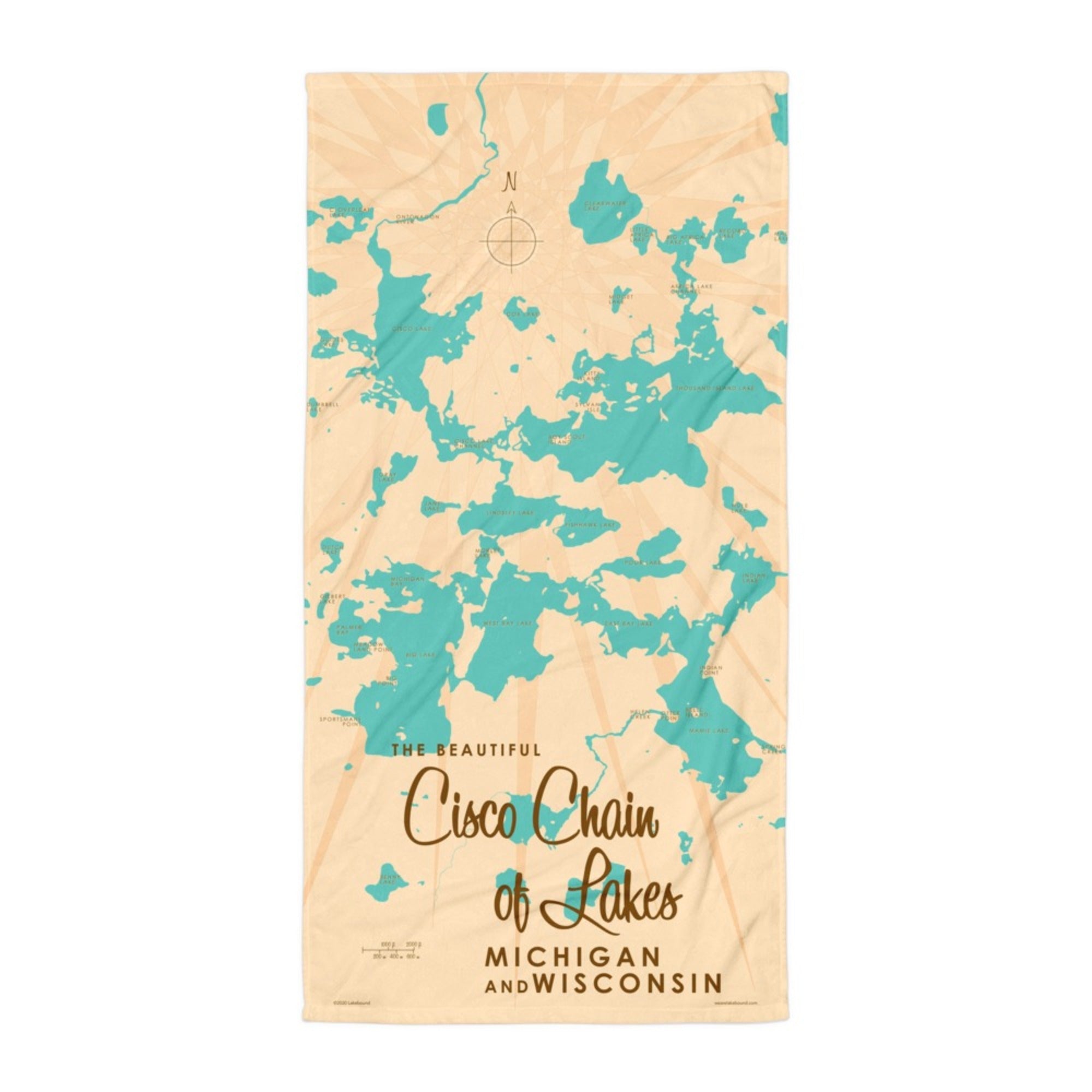 Cisco Chain of Lakes WI Michigan Beach Towel