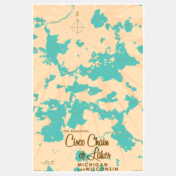 Cisco Chain of Lakes WI Michigan, Paper Print
