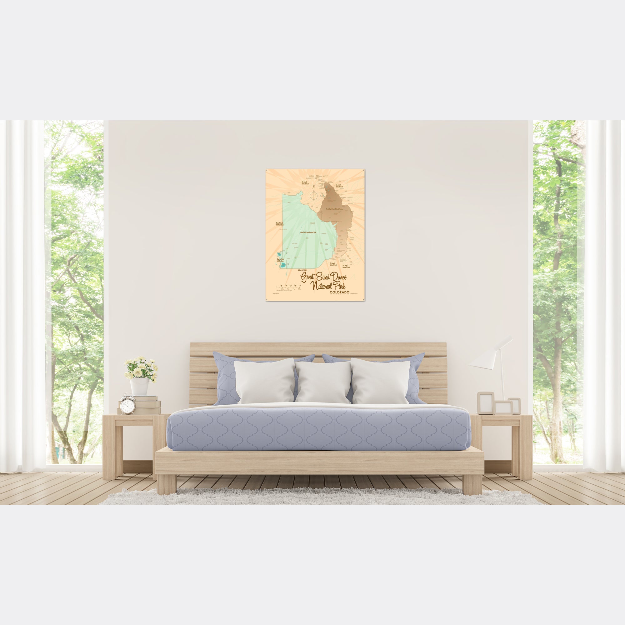 Great Sand Dunes National Park Colorado, Metal Sign Map Art