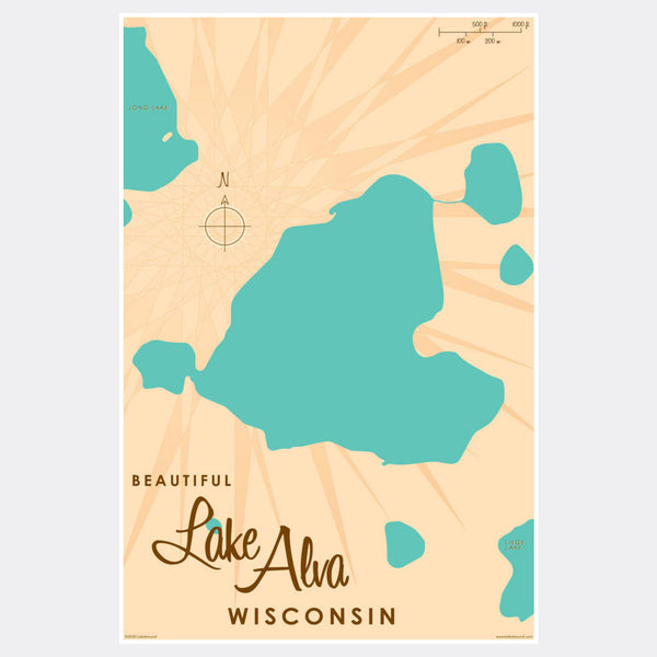 Lake Alva Wisconsin, Paper Print