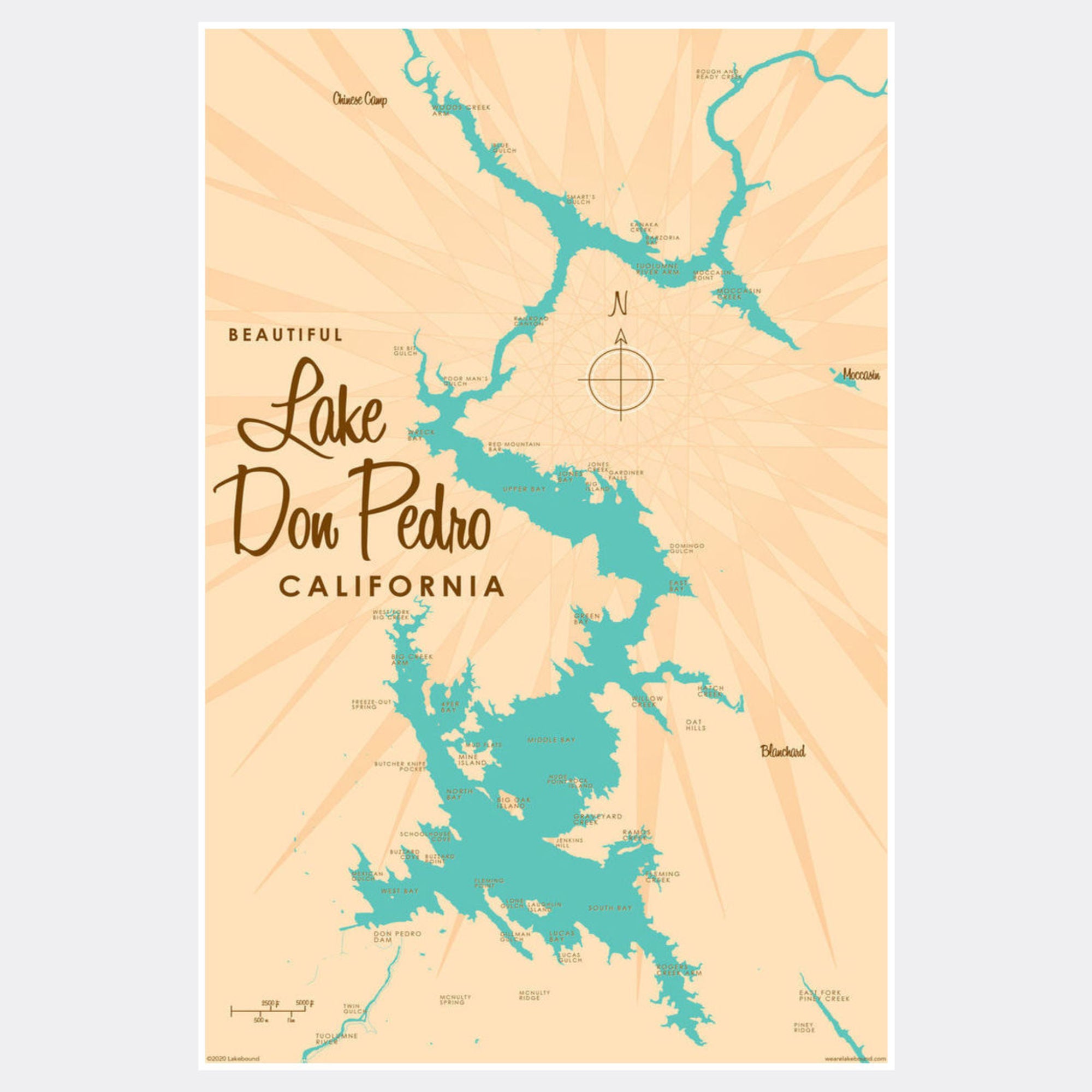Lake Don Pedro California, Paper Print