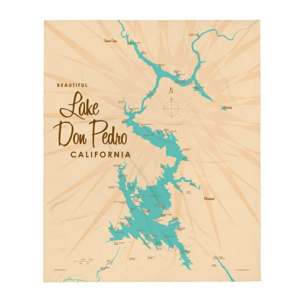 Lake Don Pedro California Throw Blanket