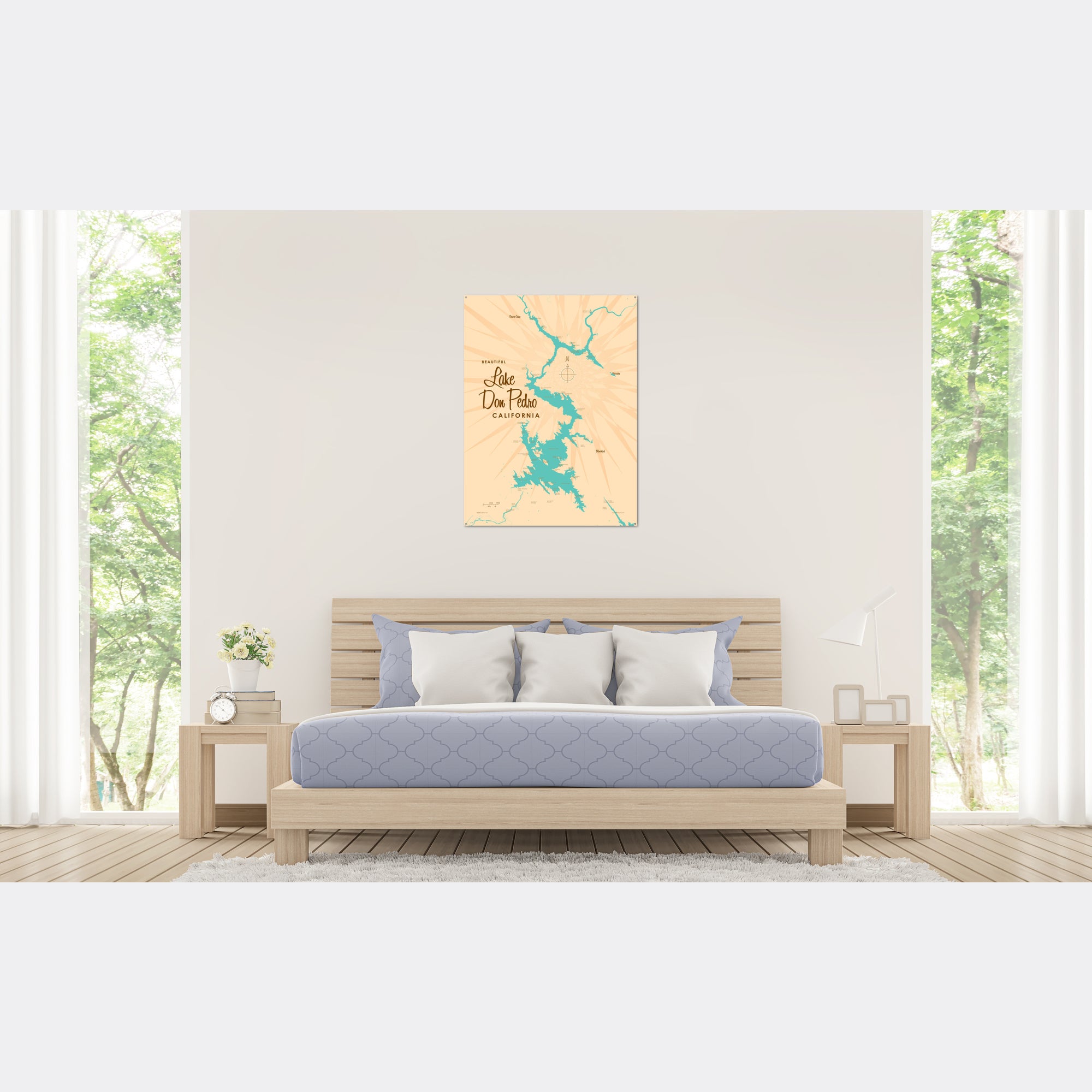 Lake Don Pedro California, Metal Sign Map Art