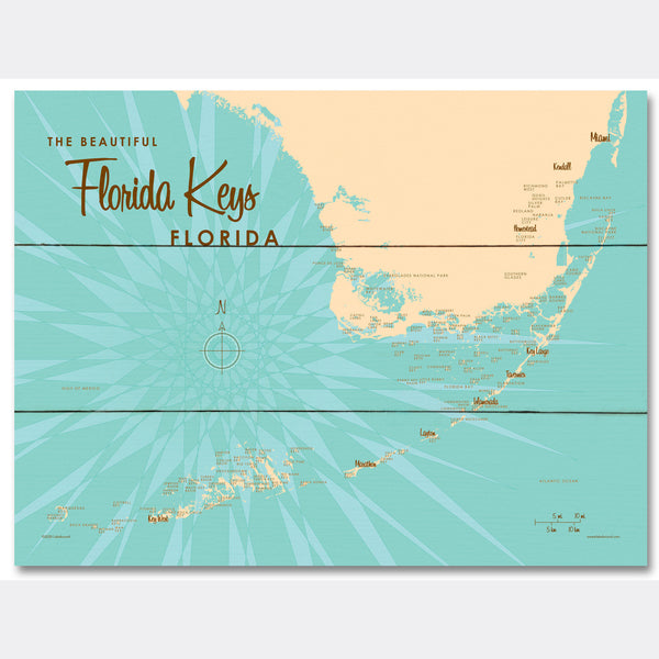 Florida Keys Florida, Wood Sign Map Art