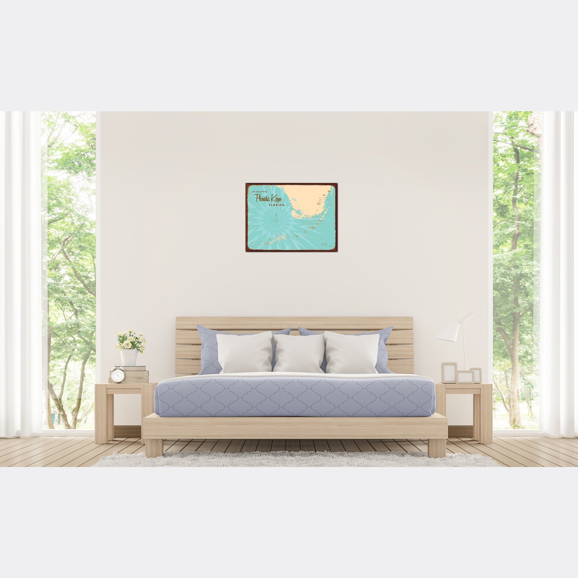 Florida Keys Florida, Rustic Metal Sign Map Art