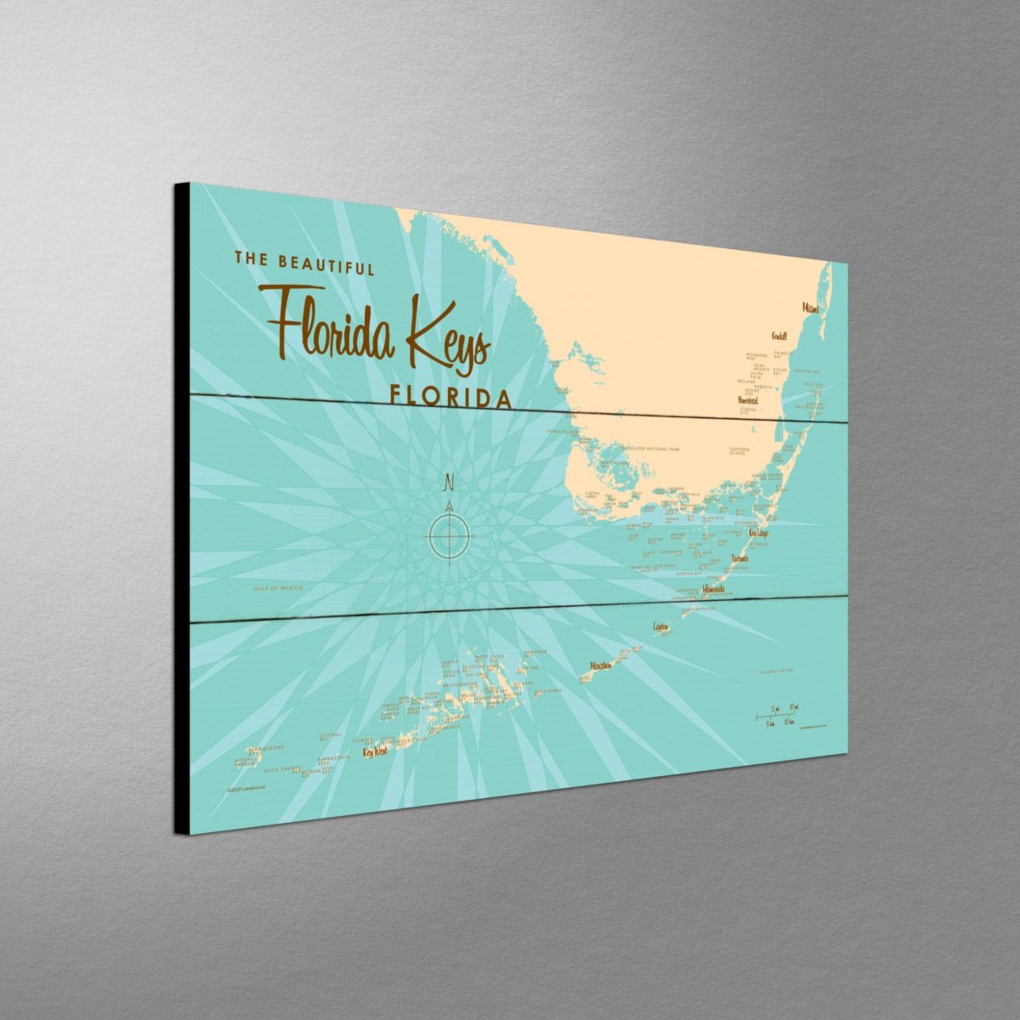 Florida Keys Florida, Wood Sign Map Art