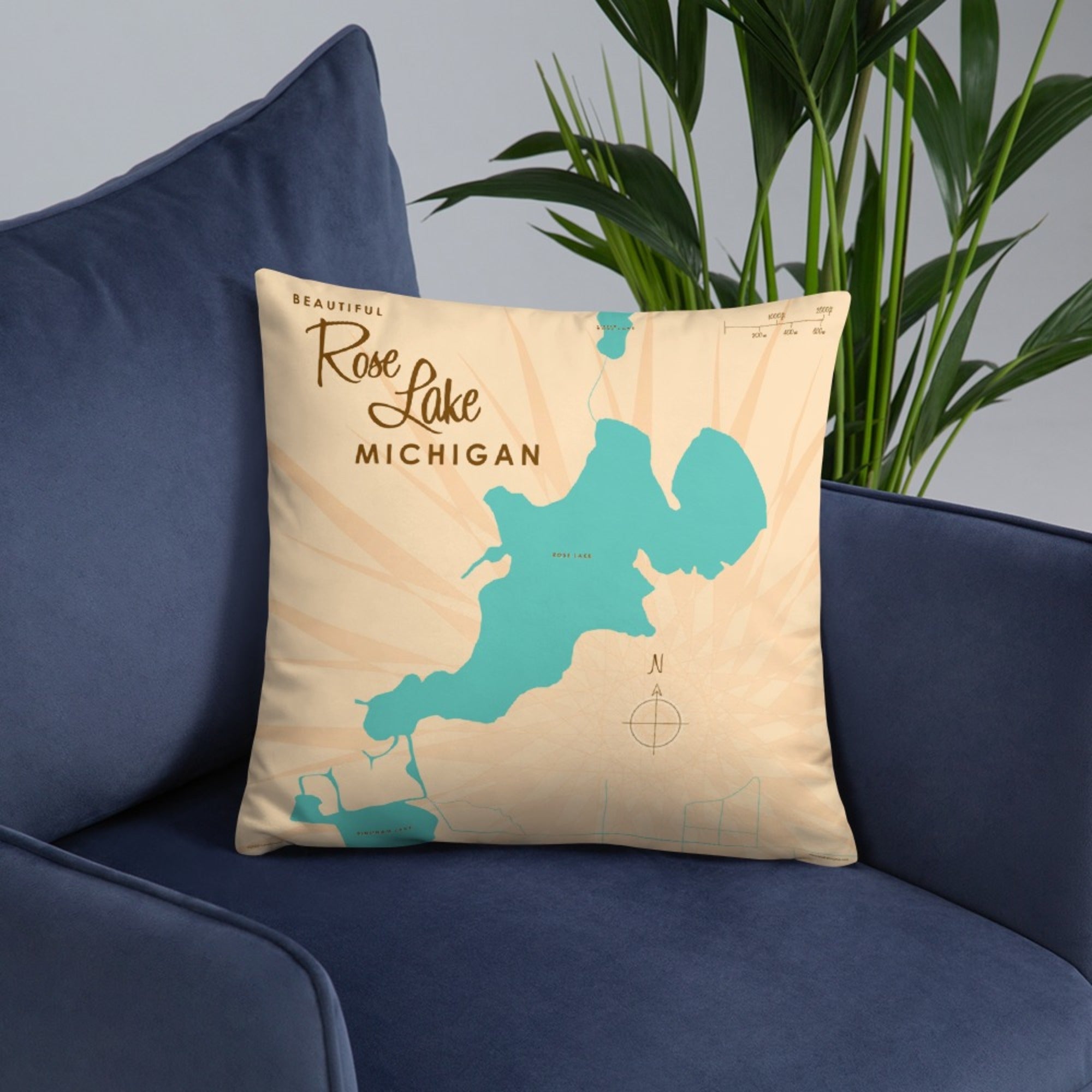 Rose Lake Michigan Pillow