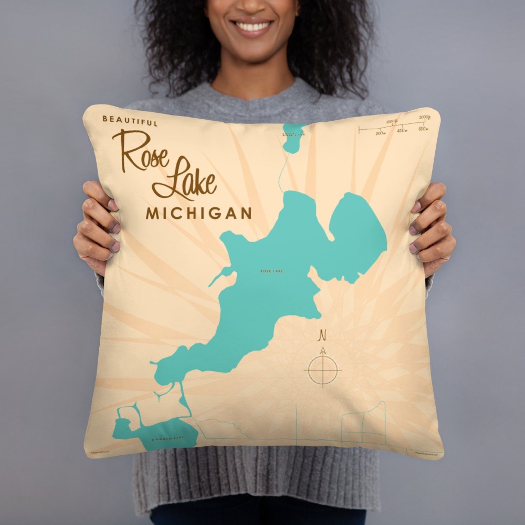 Rose Lake Michigan Pillow