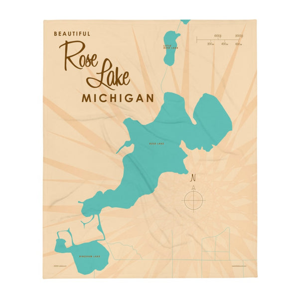 Rose Lake Michigan Throw Blanket