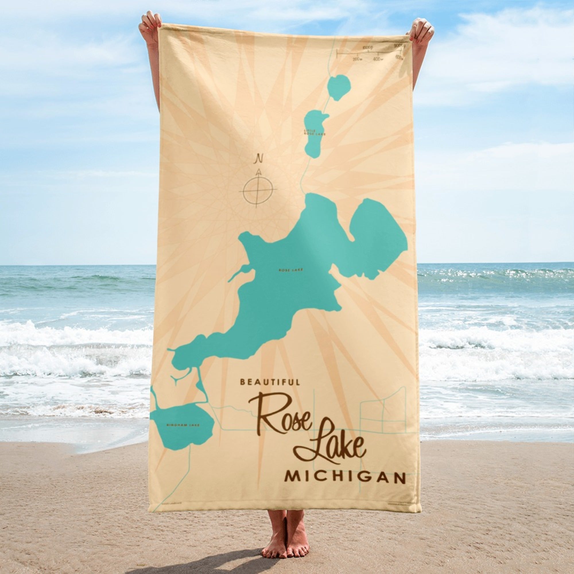 Rose Lake Michigan Beach Towel