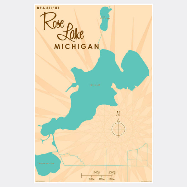Rose Lake Michigan, Paper Print