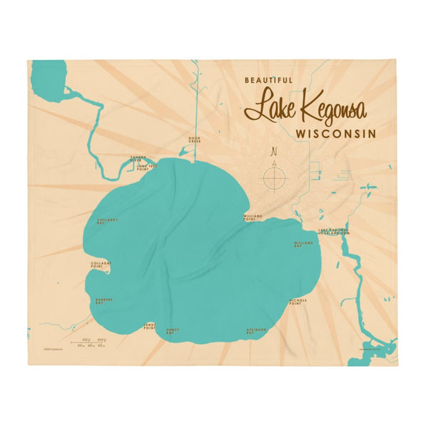 Lake Kegonsa Wisconsin Throw Blanket