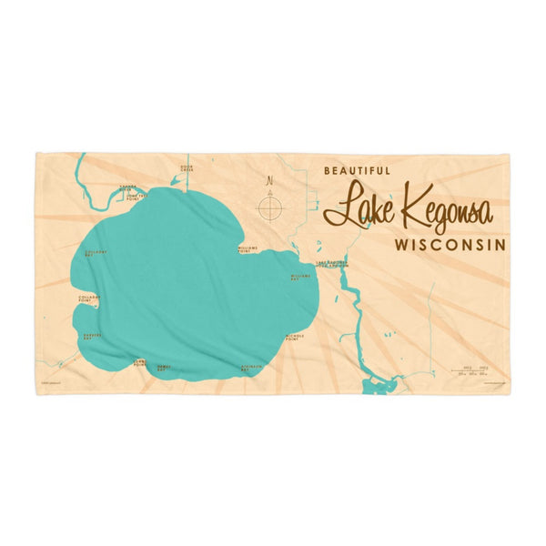 Lake Kegonsa Wisconsin Beach Towel