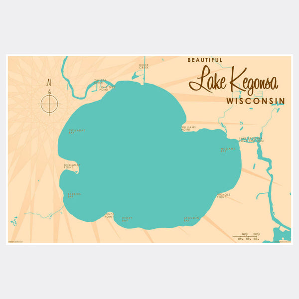 Lake Kegonsa Wisconsin, Paper Print
