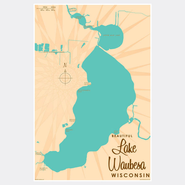 Lake Waubesa Wisconsin, Paper Print