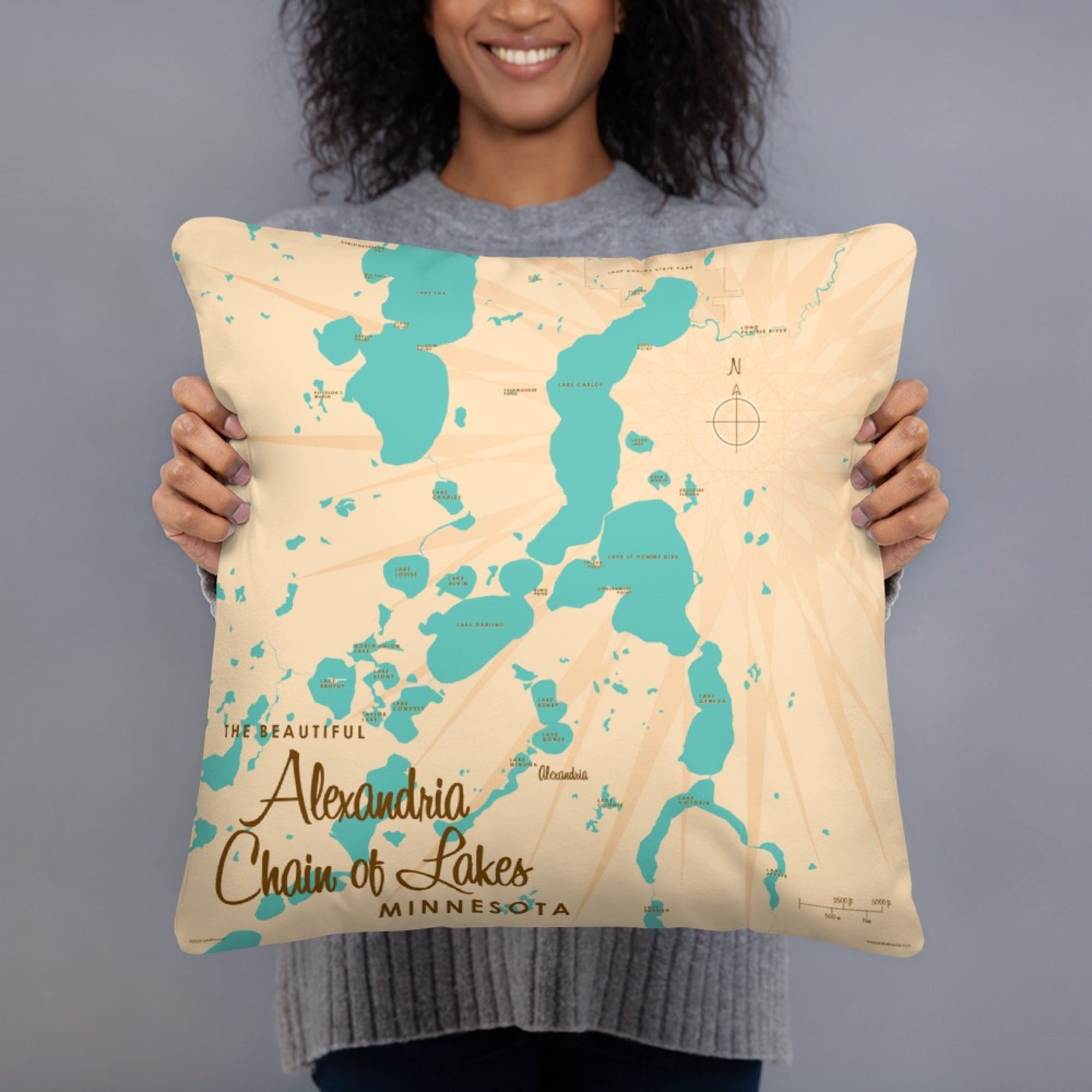 Alexandria Chain of Lakes Minnesota Pillow