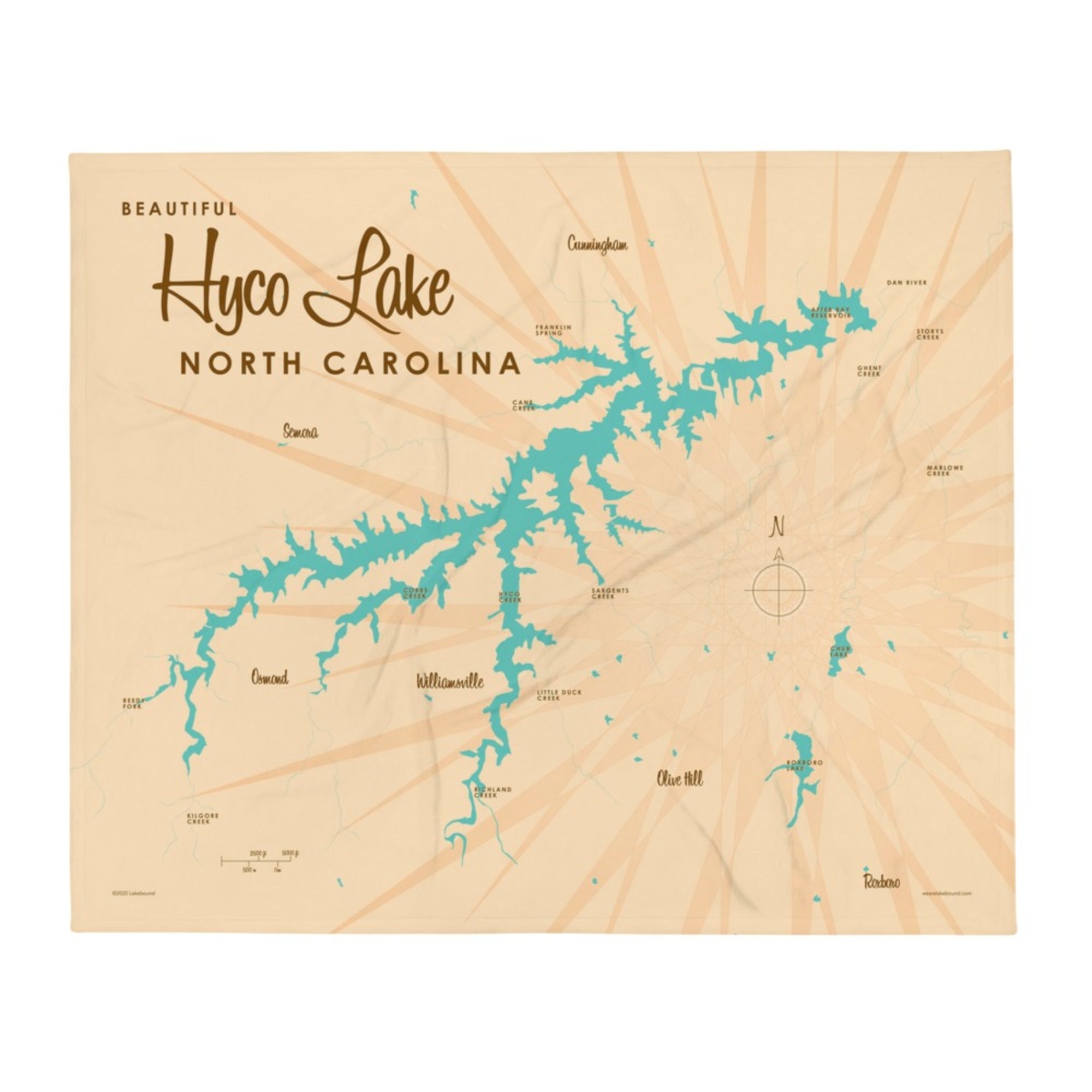 Hyco Lake North Carolina Throw Blanket