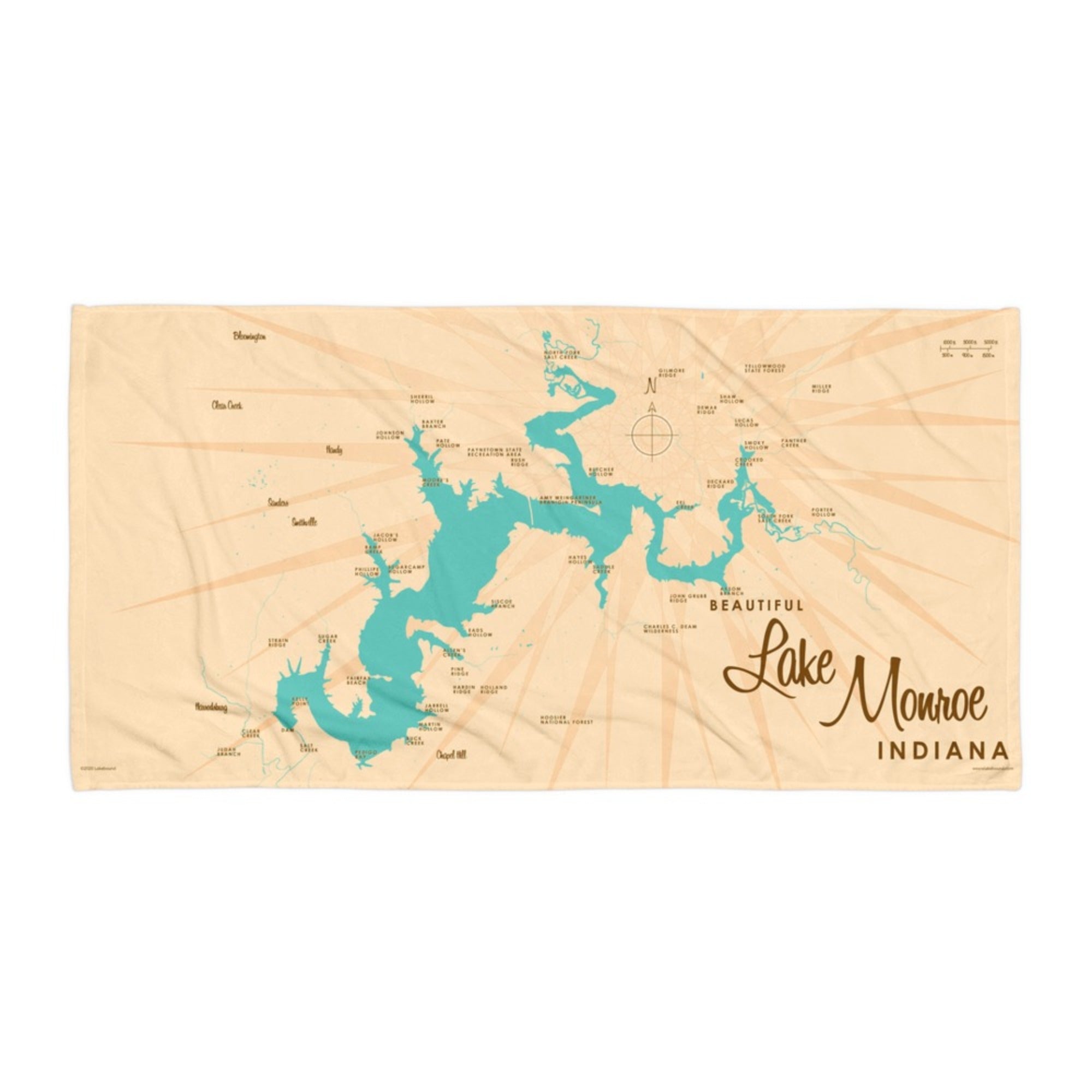 Lake Monroe Indiana Beach Towel