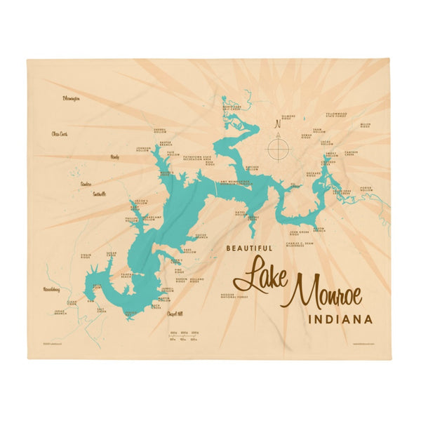 Lake Monroe Indiana Throw Blanket