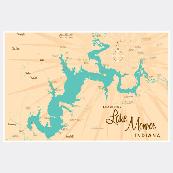 Lake Monroe Indiana, Paper Print