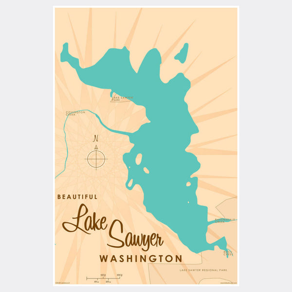 Lake Sawyer Washington, Paper Print