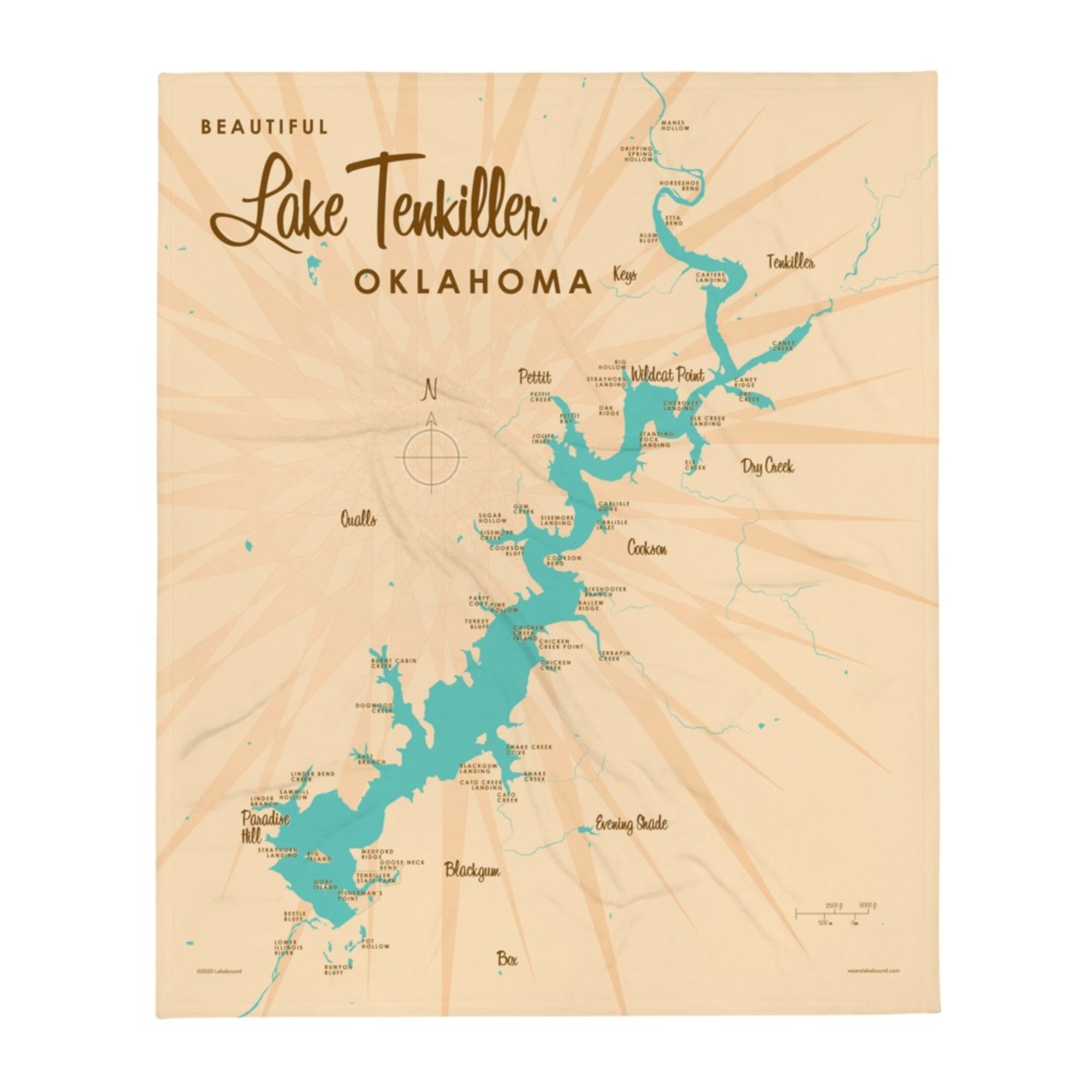 Lake Tenkiller Oklahoma Throw Blanket