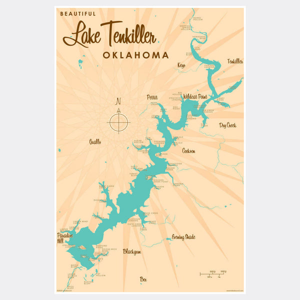 Lake Tenkiller Oklahoma, Paper Print