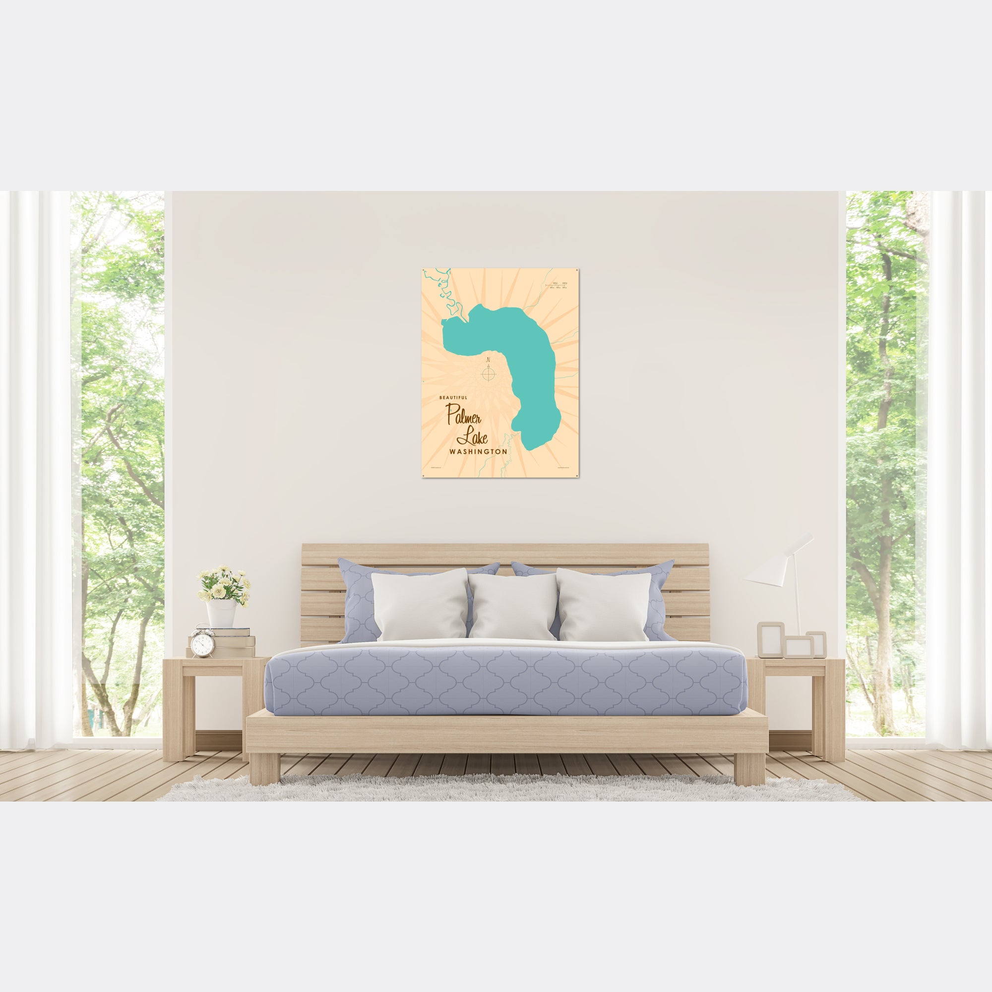 Palmer Lake Washington, Metal Sign Map Art