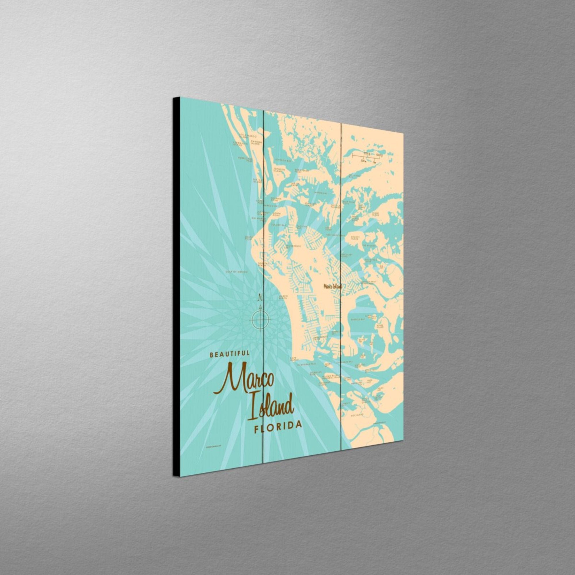 Marco Island Florida, Wood Sign Map Art