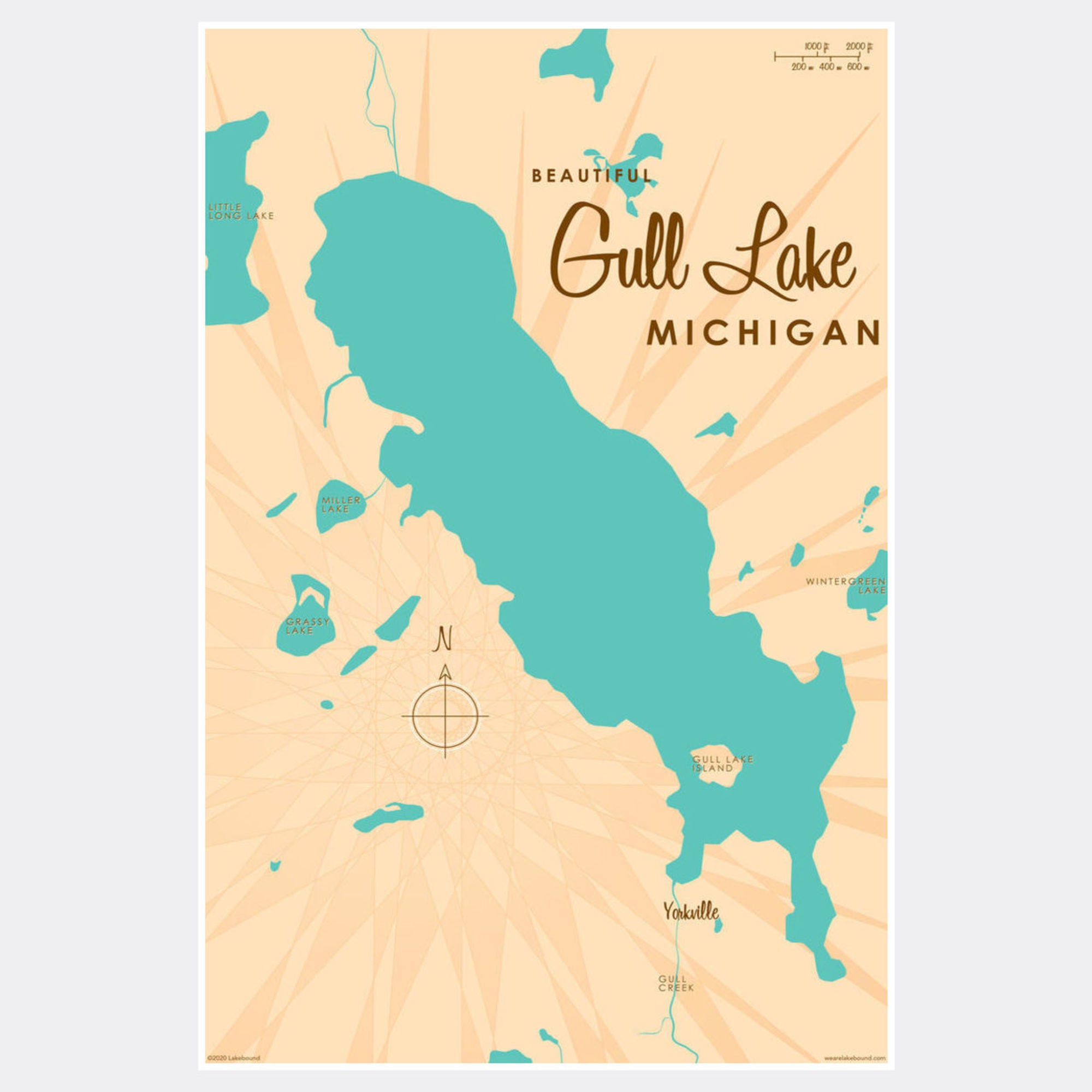 Gull Lake Michigan, Paper Print