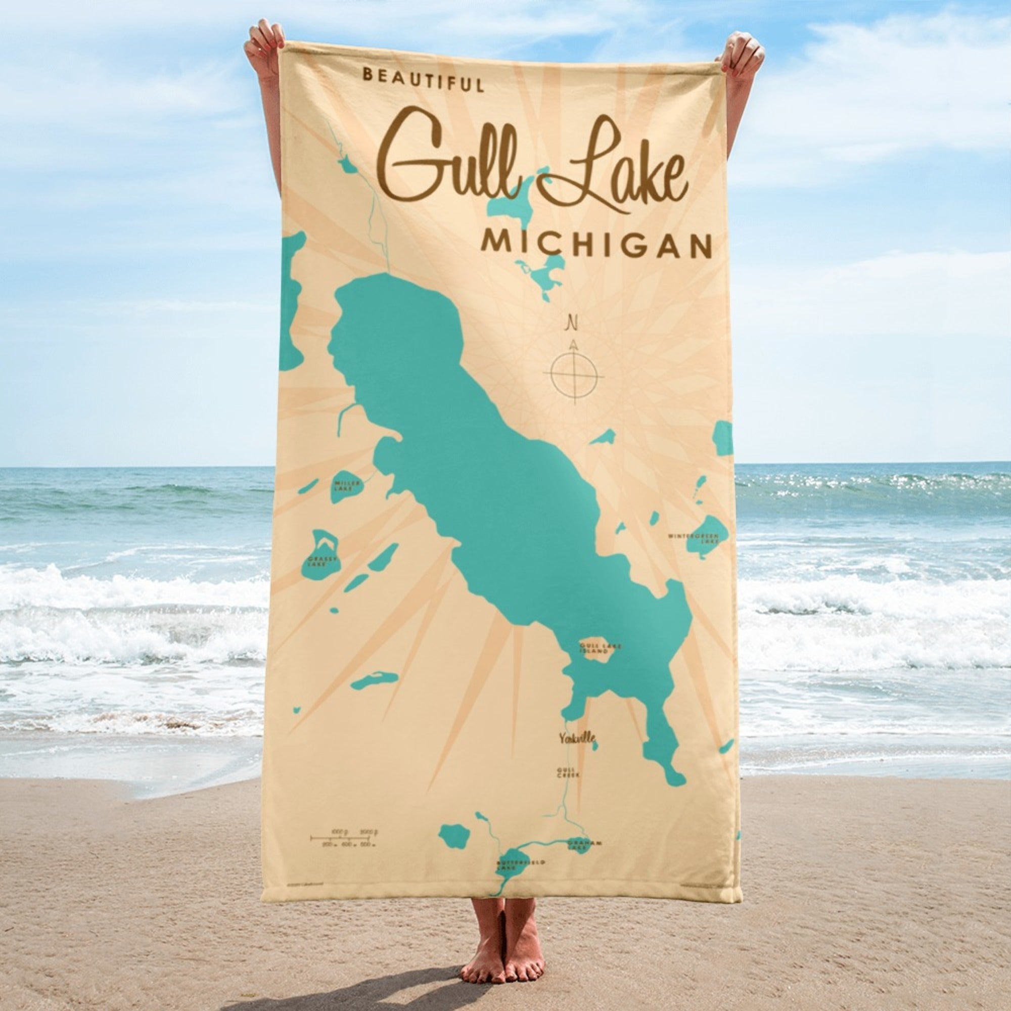 Gull Lake Michigan Beach Towel