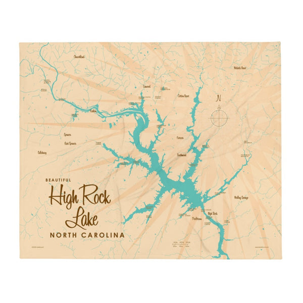 High Rock Lake North Carolina Throw Blanket