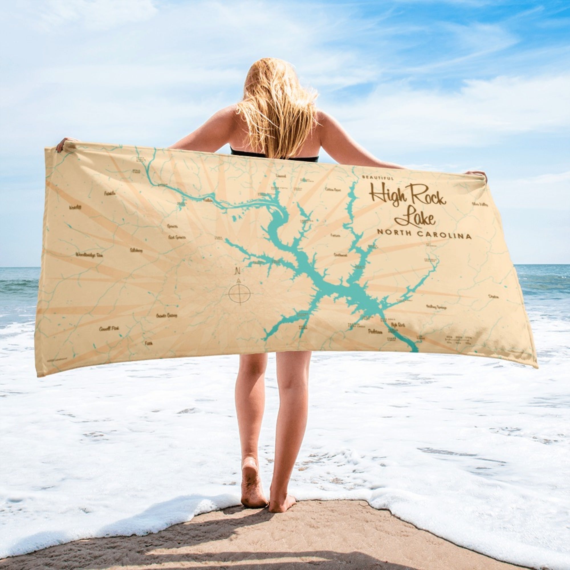 High Rock Lake North Carolina Beach Towel